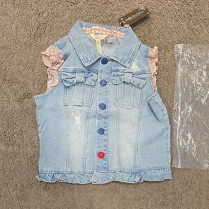 NWT Matilda Jane Enchanted Garden Genius Denim Vest Size 10 NEW
